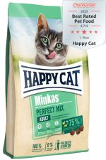 غذای خشک گربه مینکاس پرفکت میکس هپی کت (وزن 1KG-فله-زیپ کیپ) MINKAS PERFECT MIX_HAPPYCAT