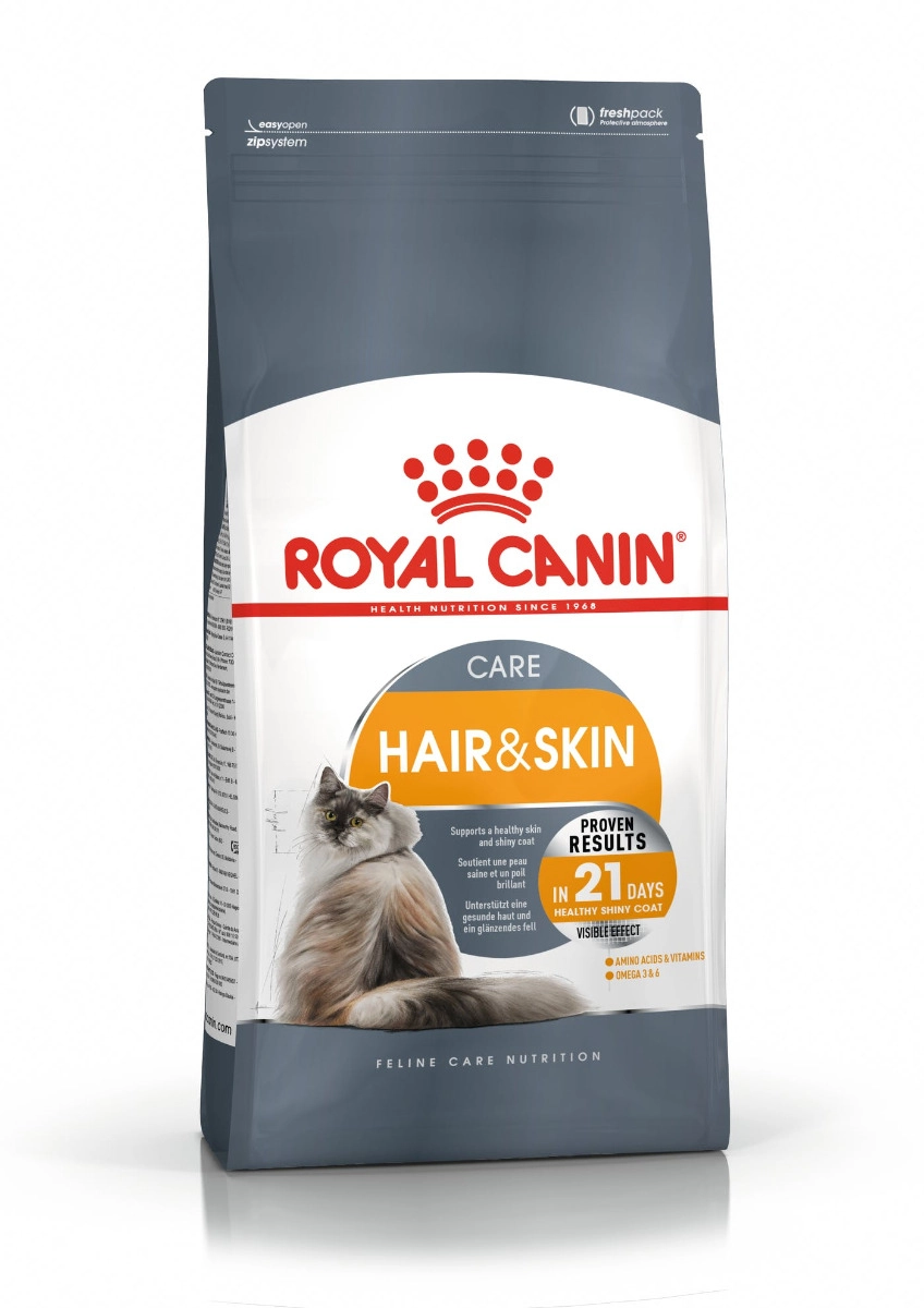 غذای خشک گربه رویال کنین هیر اند اسکین رویال کنین (وزن 4KG)   HAIR & SKIN_ROYAL CANIN