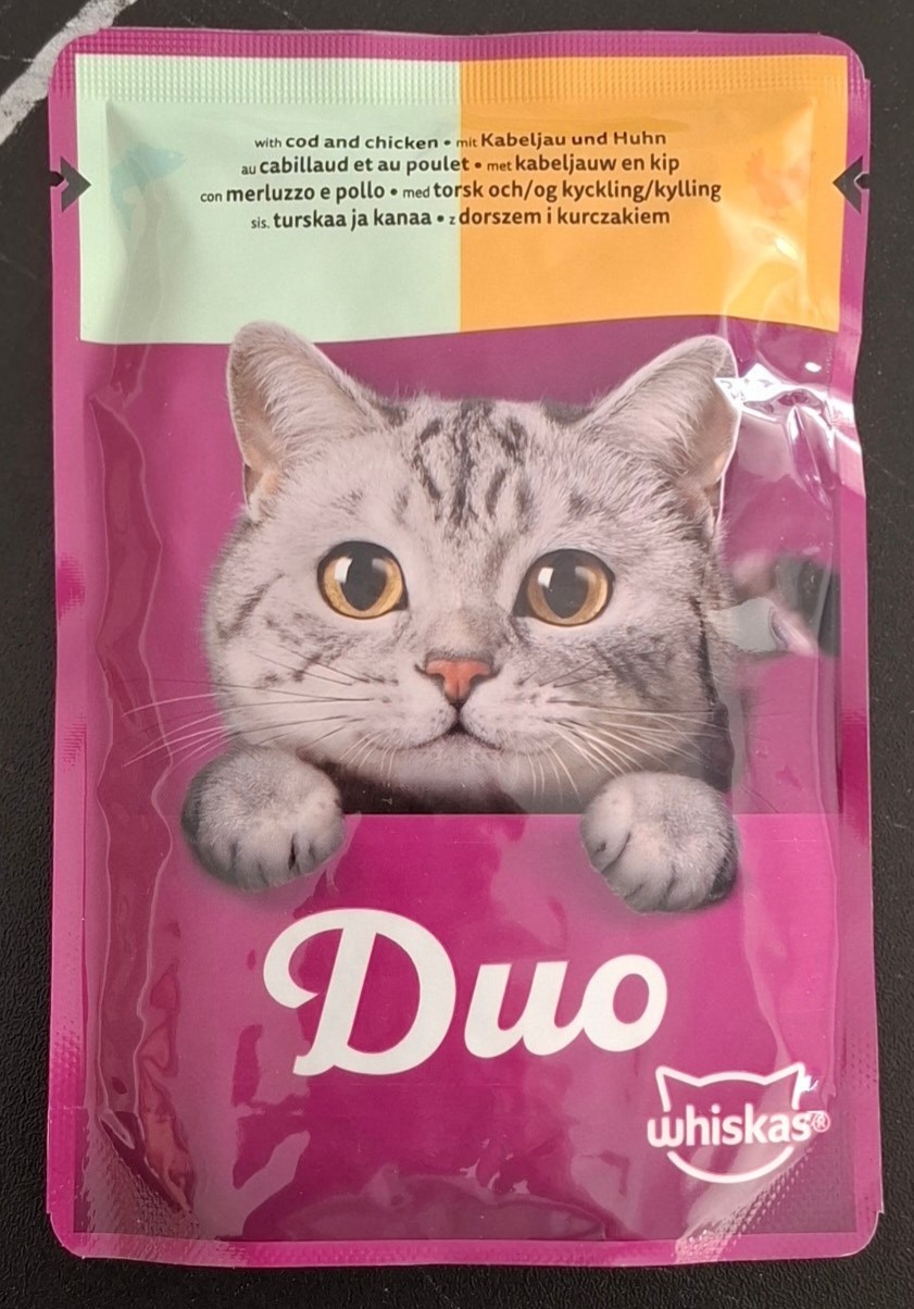 پوچ گربه ویسکاس ماهی تن و قزل آلا (وزن 85G)    SURF & TURF_DUO_COD & CHICKEN