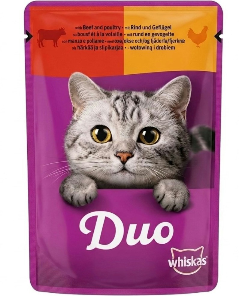پوچ گربه ویسکاس گوشت گاو و طیور (وزن 85G)    SURF & TURF_DUO_POULTRY & BEEF